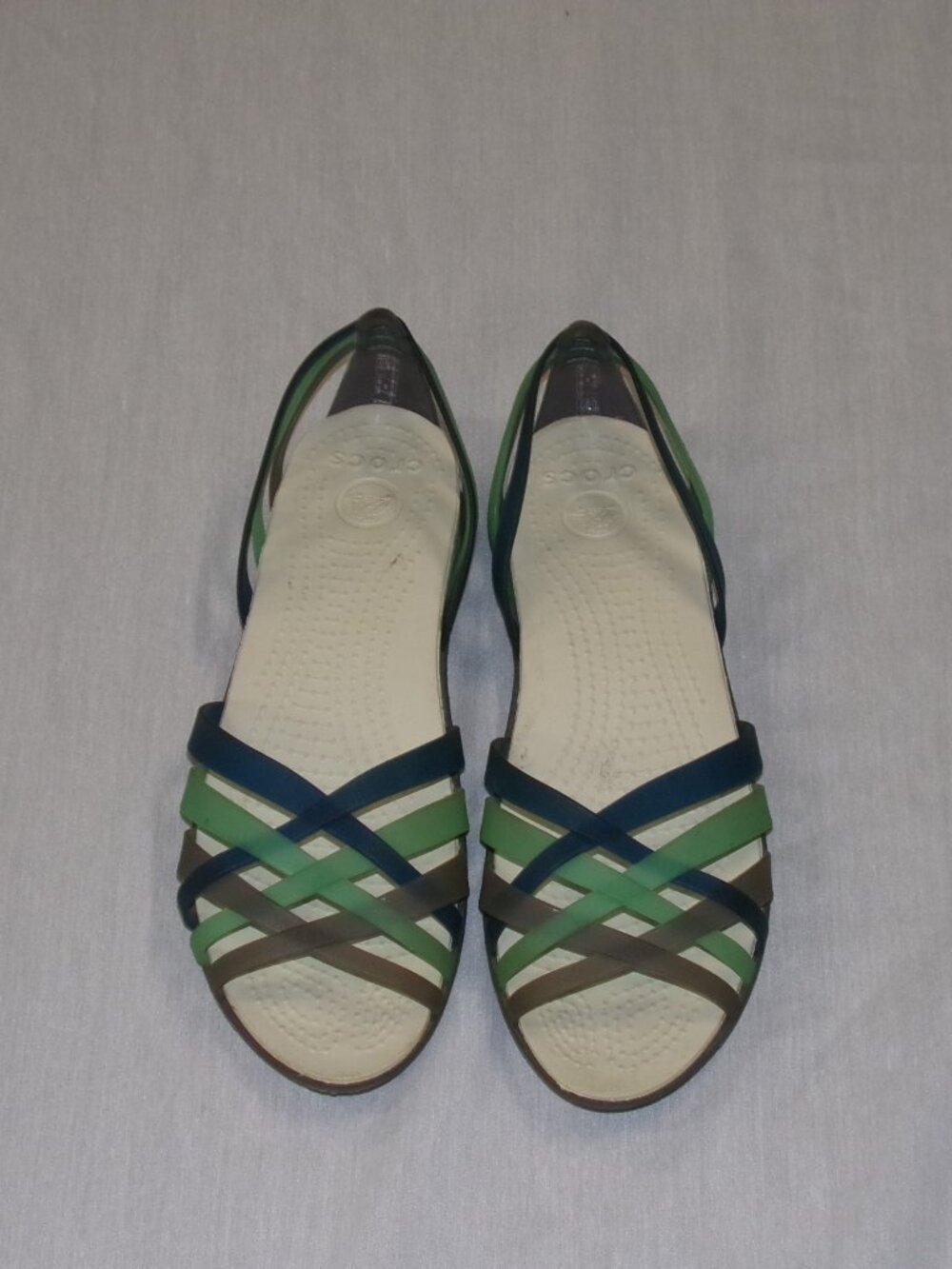 Crocs 14121 Huarache Strappy Sandal Womens 8 Multicolor Jellies Open Toe Beach